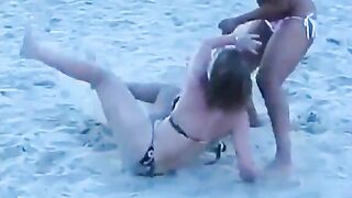 Girl's Breasts Stealing The Show: Beach games #2