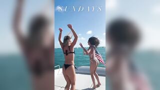 Dancing on a boat