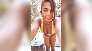 Vanessa Hudgens: Vanessa and her sexy Sexy cleavage in a yellow one piece swimsuit #2