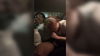 Black dude banging a chubby white girl in the car in the night