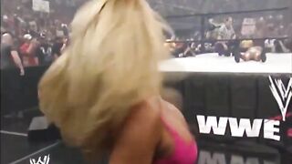 Trish Stratus in a pink bra