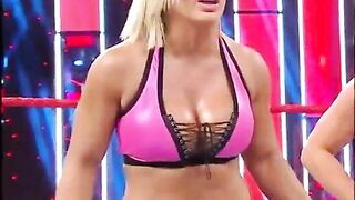 Busty and curvy Mandy Rose looking incredibly sexy on Raw last night