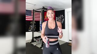 Eva Marie swallows 16 oz of fluid, looks satisfied