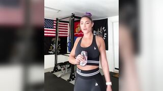 Wrestle With The Plot: Eva Marie swallows 16 oz of fluid, looks satisfied #4