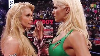 Torrie Wilson's left nipple gets hard after being kissed by Sable