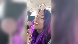 Wrestle With The Plot: Sasha enjoying a cake pop #2