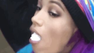 Wrestle With The Plot: Sasha Banks taking a massive shot of a white substance in her mouth and swallowing #4