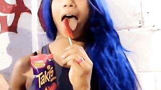 Sasha Banks enjoying a treat....