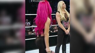 Wrestle With The Plot: Sasha Banks' ass in tight pants #4