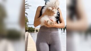 Yoga Pants: Cutie demonstrates great ass and cameltoe #4