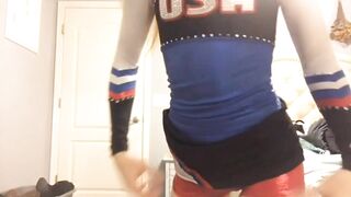 My old cheer uniform still fits! Now watch me take it off