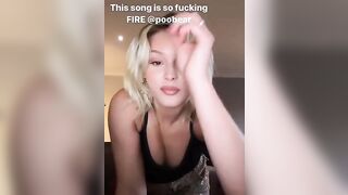 Zara dancing on her Instagram story