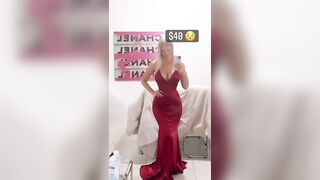 Zienna Eve: Red dress model - hourglass figure #2