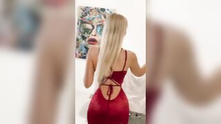 Zienna Eve: Red dress model - hourglass figure #3